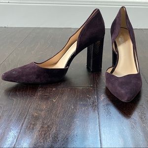 plum block heels